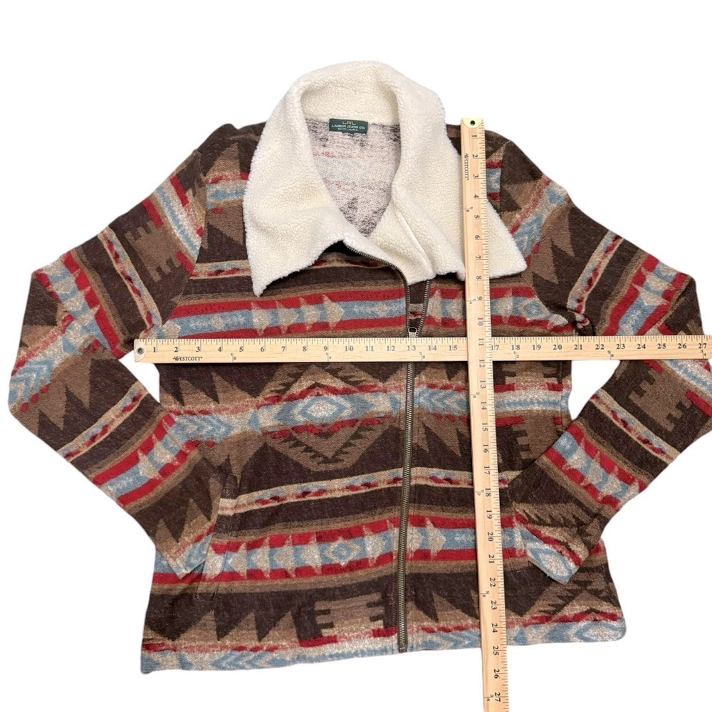 Lauren Ralph Lauren‎ Tribal Sherpa Collared Jacket Sz L - Picture 5 of 9